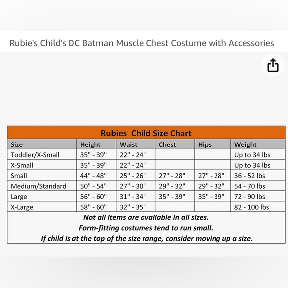 Rubies DC BATMAN Muscle Child Costume Size S - Picture 16 of 16